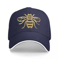 New MANCHESTER Bee Gold Baseball Cap golf hat genuine Trucker  hard  Mens Hats Womens blue