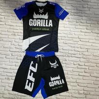 2026 Naujas Jiu Jitsu Sportinis Kostiumas Vyriškas/Vaikams Mėlynas Raudonas Raštas Marškinėliai ir Šortai Greitai Džiūstantis BJJ Treniruočių Kovos Kostiumas M white