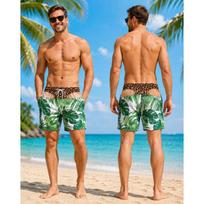 juokingi vyriški maudymosi šortai Amerikos vėliava Maudymosi šortai Leopardiniai T-stringai Iliuzija JAV Žvaigždės Dryžiai Naujiena Board Shorts Paplūdimys 4XL beige