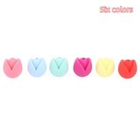 6Pcs Anti-drop Tulip Knitting Needle Savers Soft Silicone End Cap Stoppers for Beginner Knitter Sewing Accessories A4 white