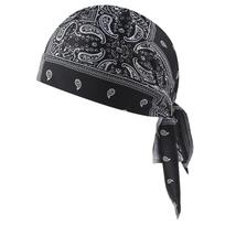 Multi-color Cashew Print Pirate Hat for Street Dance & Hip Hop One Size black