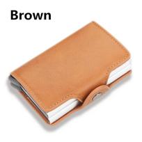 12 Card Slots Magic Anti RFID Double Aluminum Box Automatically PU Leather Wallet Card Holder Large Capacity ID Credit Bank Case ruda