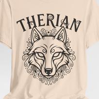 Therian Wolf Mask Shirt, Otherkin Graphic Tee 140 black