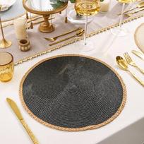 6pcs/set Bohemia Round Woven Placemats Non Slip Heat Resistant Boho Braided Table Mats 15in Washable Woven Dish Mats L juoda
