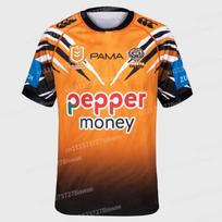 New Wests Tigers  Pepper Money  3D Print NRL Home Jersey Men Y2K T-shirt Oversize Suitable for Daily Wear and Training Wear XL black