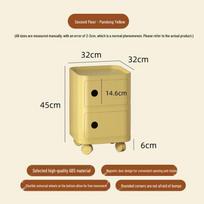 Creative Cream-Style Square Bedside Table: Children's Narrow-Edge Plastic Storage Shelf, Simple Modern Design. beige