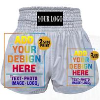 Custom MMA Muay Thai shorts, bring your design or brand logo Taekwondo pants adult children sanda boxing pants for men and women L balta