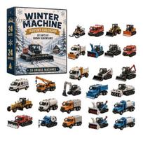 Daily Countdown Toy 2026 Transportation Advent Calendar, 24-Day Acrylic Ornament Set with Vehicle Holiday Figures, Christmas Tree Hanging Decor, Gift F gray