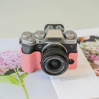 PU Leather Camera Case Fujifilm X-T5 X-T4 X-T30 II X-T20 X-S10 X-S20 X100VI Compact DSLR Protective Sleeve Bag XT5 Pink Protective Case gray