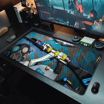 Csgo Counter Strike Gun Ak M4 Game Boys Esports Thickens Oversized Mouse Pad Table Pad Keyboard Pad Custom NonSlip Desk Mat 900x400x3mm