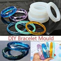 New DIY Epoxy Mold Handmade Dry Flower Crystal Drop Glue Bracelet Molds Prismatic Bracelets Decorate Home Gypsum Ornaments Mould gray