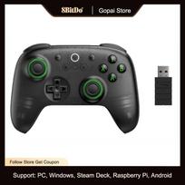 8BitDo Ultimate 2C Wireless Gaming Controller Hall Effect Joystick for PC, Windows 10, 11, Steam Deck, Raspberry Pi, Android skaidri juoda spalva