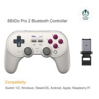 8BitDo Pro 2 Bluetooth Controller Hall Effect Joystick Gamepad for Apple Nintendo Switch 2 PC MacOS Android Steam Deck