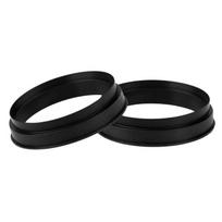 Flanged Coffee Grinder Seal Bands, 2-Piece Flexible Sealing Gaskets Replacement Set for Misshapen, Loose, Worn, or Damaged Connection Parts During 1 black