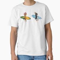 Surfs Up Cody Maverick And Chicken Joe Funny Surfing Classic T-Shirt M white