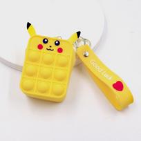 Silikoninė monetinė Mini piniginė Dirželis Krepšys Anti-streso Messenger krepšys Braškių Ananasų krepšys Yellow Pikachu yellow