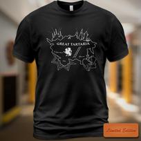Tartaria map star-fort forbidden architectural griffin retro Unisex T-Shirt L black