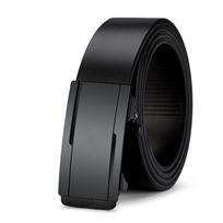 New Belt Cowhide Toothless Automatic Buckle Belt Suit Business Casual Work Clothes Genuine Leather Belt Men 130cm juoda