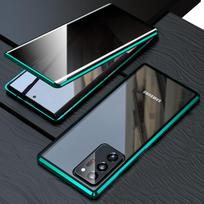 Privatumo apsauga Dvigubo šoninio grūdinto stiklo magnetinis telefono dėklas, skirtas Samsung Galaxy S23 22 Ultra 21 20 Note 20 Ultra 10 Dangtelis For S23 žalia