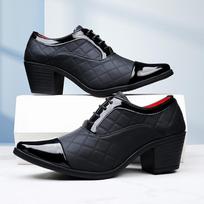 Vyriški Raudoni Aukštakulniai Wingtip Juodos Odos Derby Vestuviniai Šokio Verslo Formalūs Elevatoriai Aukštį Didinantys Batai Didesnio Dydžio EU:43 juoda