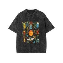 Vintage Cute Chicken Breeds Print T-Shirt Funny Farm Animal Graphic Casual Crew Neck Short Sleeve for Men Women 3XL įvairiaspalvis