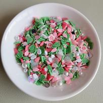 Polymer Clay Sprinkles Mixed Flower Leaves Clay Slices Soft Pottery for DIY Crafts Filling Accessories 500g/bag gray