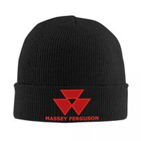 Popular Masseyed Tractors Bonnet Hats Fergusoned Print Farm EquipUnisext Beanie Hats Skullies Beanies Autumn Unisex Warm Soft Cap as picture black
