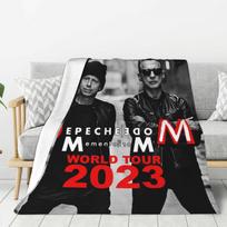Custom Electronic Rock Band Depeche Cool Mode Blanket 3D Printed Soft Flannel Fleece Warm Throw Blankets Office Bed Couch Quilt Size: 75*100cm, Weight: 230 GSM gray