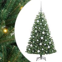 vidaXL Dirbtinė Sulankstoma Kalėdų Eglutė Žalia 120 cm PVC ir metalas