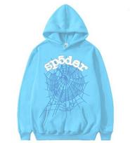 Mados tendencija putplasčio sp5der voratinklio rašto laisvas megztinis su gobtuvu poros džemperis hoodie M blue