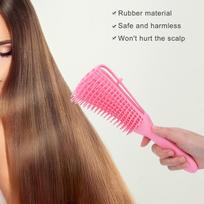 Detangling Hair Brush Knots Detangler Comb Fine Teeth Hair Brush Comb for Long Thick Wet Dry HairPink