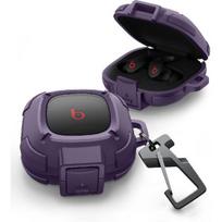 Dexnor Rugged Bumper Case for Beats Fit Pro (2021) Cases with Secure Lock, Shockproof Clear Cover with Carabiner & Keyring for Beats Fit Pro 2021 violetinė