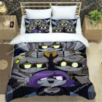 Customisable Murder-Drones Bedding Set, 3D Printing Murder-Drones Duvet cover Sets With pillowcase Single Twin Full Queen King EU Single 135*200cm/53x79in 3pcs white