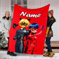 Personalized Custom Name Blanket - Miraculous Print Design,Blanket for Sofa,Bed,Travel,Camping - Soft and Warm, Great Gift 100cmx150cm