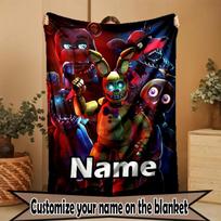 Custom Name Personalized Five Nights at Freddy's Print Blanket, Home Decor, Bedroom, Sofa, Camping, Couch, Gifts for Birthday ChristmasEnthusiasts 80cmx120cm