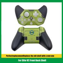 For Xbox Elite Series 2 Controller Housing Shell Front Back Cover Faceplate Shell Cover Replacement Halo Green Front Back Shell