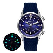 BERNY Automatic Diver Men Watch 200M Waterproof Miyota 8215 Sappire AR Coated Silicone Sports Swim Wristwatch Men's Diver Watch blue