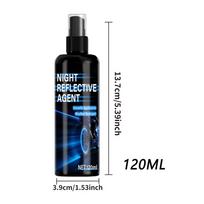 111ml Reflective Glow Spray Paint Glitter Luminous Warning Signs for Clothes Car Bike Outdoor Night Riding Running Night Spray black