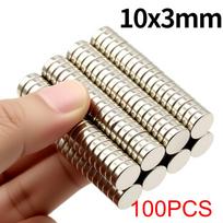 10x3mm Super stiprus neodimio magnetas N35 NdfeB Nuolatinis magnetinis imanes Apvalūs galingi magnetai Šaldytuvo magnetas
