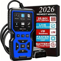 V519 Profesionalus OBD2 skaitytuvas – USB maitinamas automobilio diagnostikos įrankis su realaus laiko duomenų srautu, visapusiškas OBD II testavimas (Paruoštas techninei apžiūrai, Bod2/Eobd), Cle mėlyna