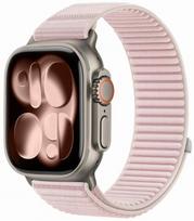 Rožinė apyrankė Apple Watch 8 / 9 / 10 / 11 / 12 / SE / Ultra (44 / 45 / 46 / 49 mm) "Tech-Protect NylonLoop"