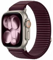 Bordo (Burgundy) apyrankė Apple Watch 8 / 9 / 10 / 11 / 12 / SE / Ultra (44 / 45 / 46 / 49 mm) "Tech-Protect NylonLoop"
