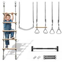 Daugiafunkcis gimnastikos ir laipiojimo rinkinys HyperMotion 5 viename su įremiamu skersiniu 88–120 cm