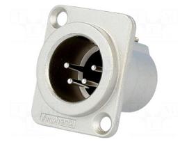 Connector: XLR | socket | male | AC | 10A | 133V | PIN: 4 | IP40 | straight