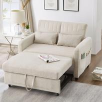Ištraukiama sofa-lova, 3 padėtys, medžiaga linas, 166x95 cm