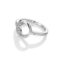 Hot Diamonds Elegantiškas sidabrinis žiedas su deimantu ir topazu Celestial DR232