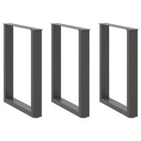 Valgomojo stalo kojos, 3 vnt., antracito spalvos, 70x(72-73) cm, plienas, U formos