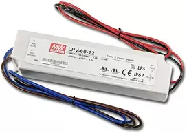 Impulsinis maitinimo šaltinis LED 12V 60W 5A IP67, Mean well, LPV-60-12