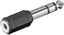 AV adapteris „MicroConnect“ 6,35 mm „Jack“ – 3,5 mm „Jack“, juodas (AUDANR)