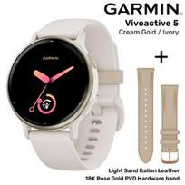 GARMIN Vivoactive 5 Cream Gold Aluminium / Ivory sportinis laikrodis 010-02862-11 / 010-12924-21